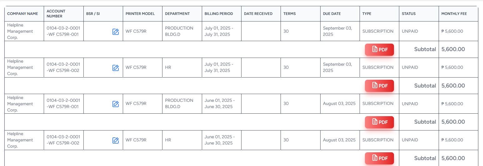 Billing System